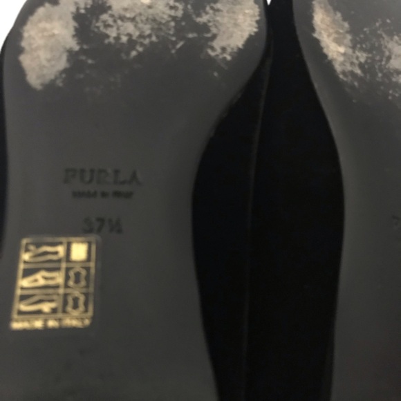 FURLA Women Black Velvet Ballet Embelished Flats Size 37.5 - Picture 9 of 11